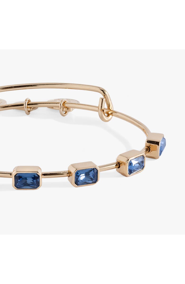Alex and Ani September Birthstone Emerald Cut Bangle, Alternate, color, Gold