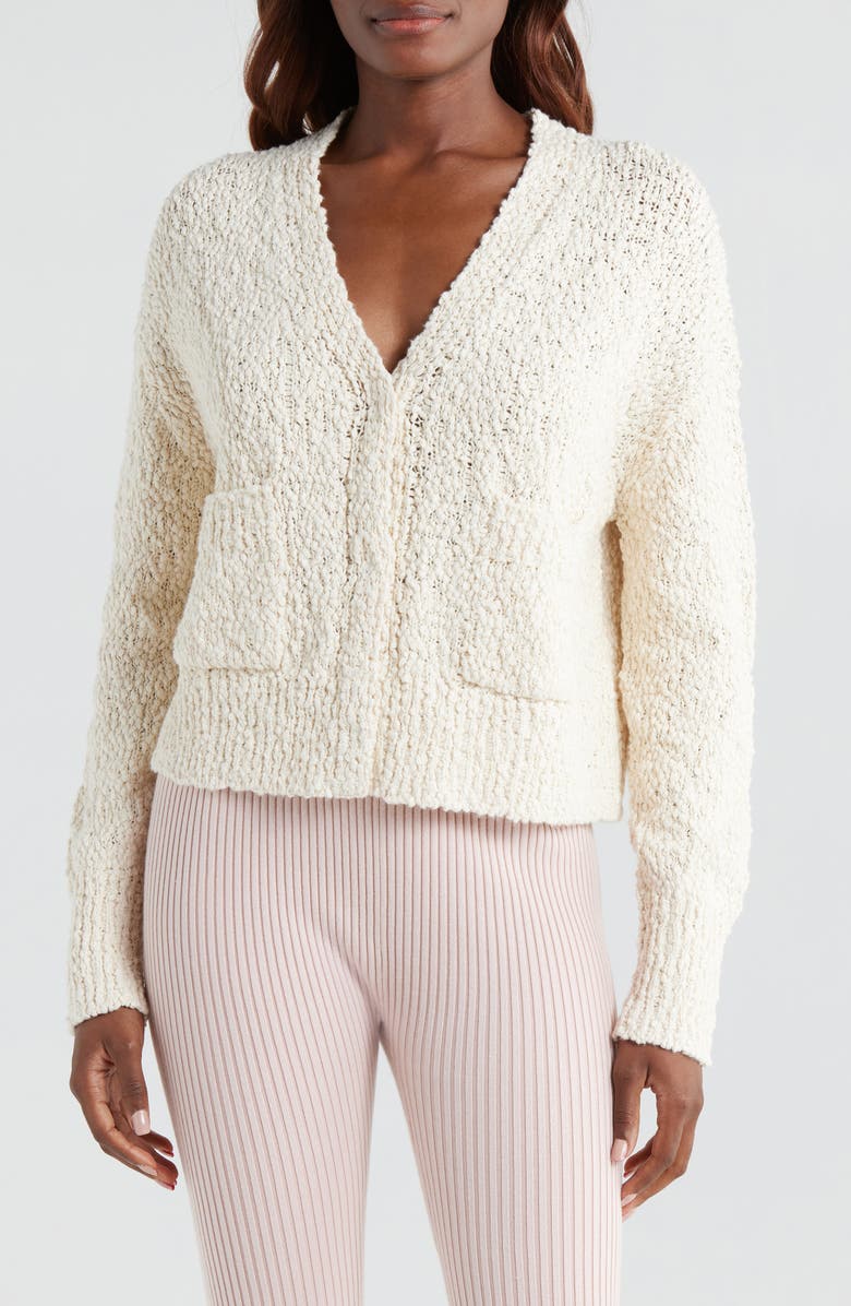 Lunya Textured Cotton Snap Front Cardigan, Main, color, 