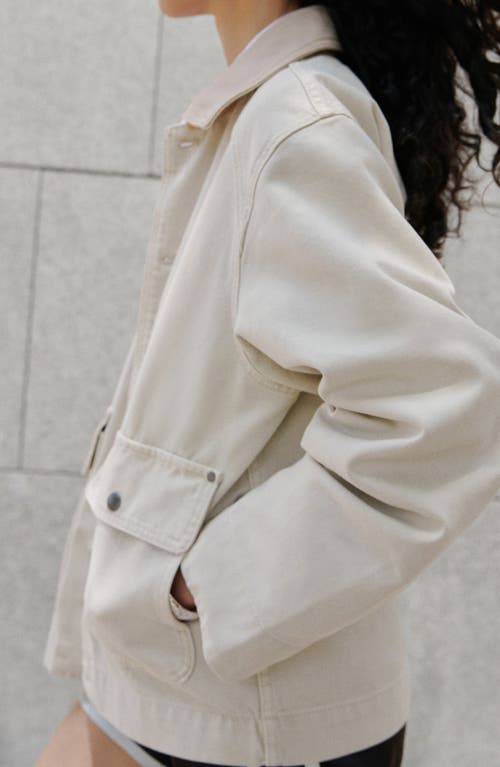 Mango Newrio Cotton Jacket In Gray