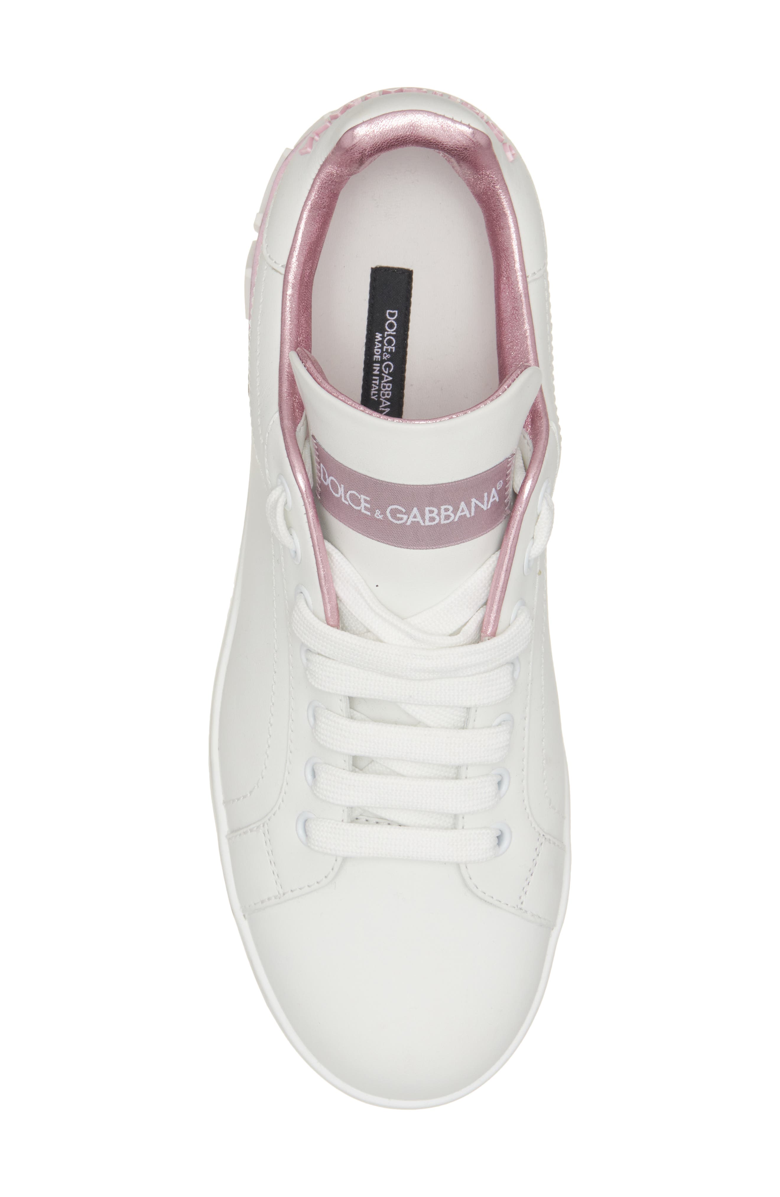 Dolce&Gabbana Portofino Platform Sneaker, Alternate, color, White/ Pink