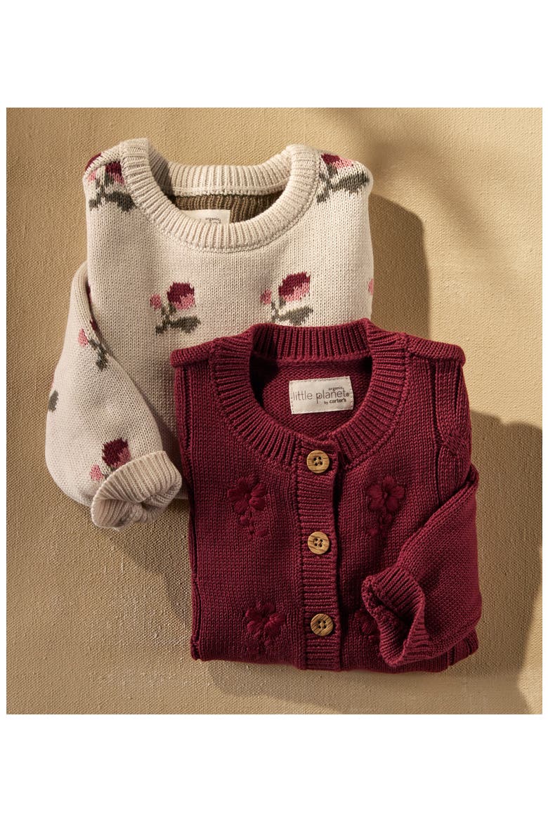 Kids' Organic Cotton Sweater, Alternate, color, PINK FLORAL