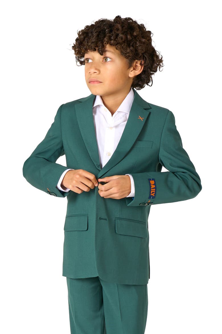 Kids' Daily Posy Green Stretch Suit, Alternate, color, GREEN
