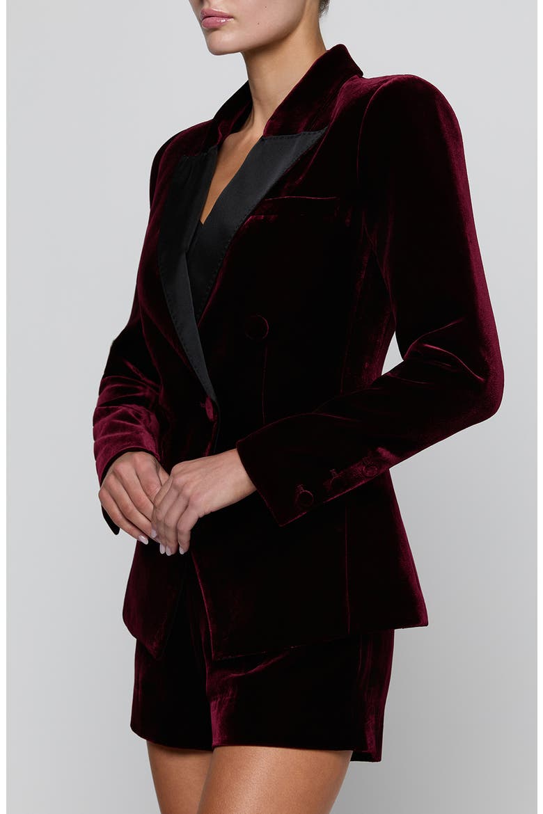 Kyomi Velvet Double Breasted Blazer, Alternate, color, DEEP PORT