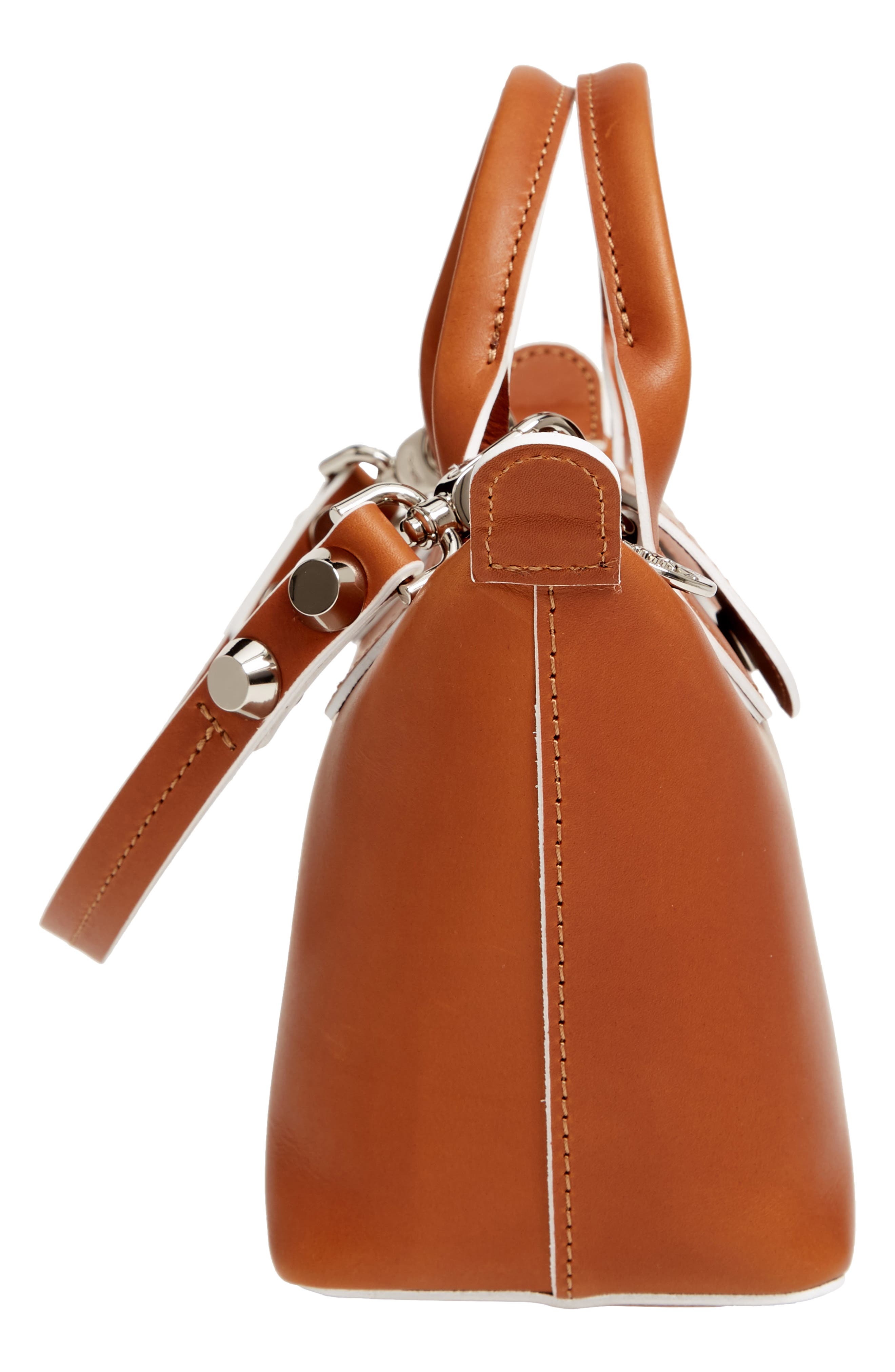 La Pliage Cuir Small Leather Top Handle Bag, Alternate, color, COGNAC