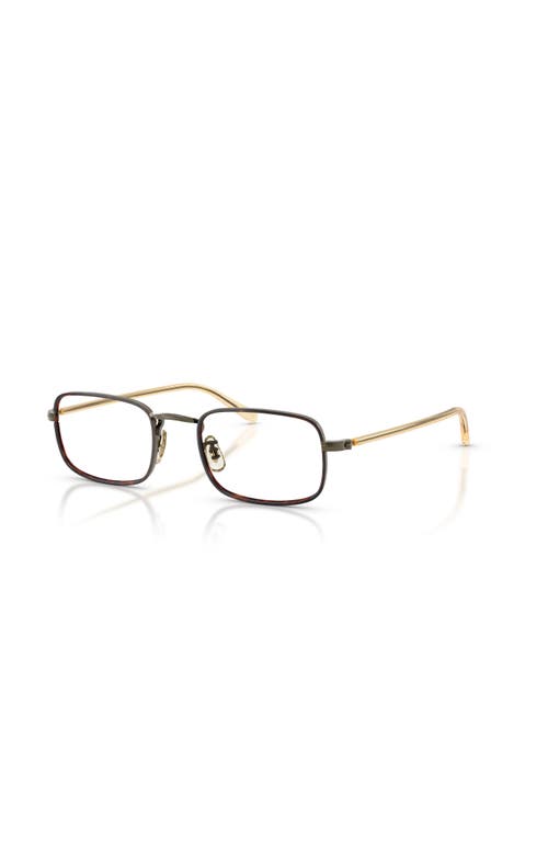 Oliver Peoples 49mm Rectangle Optical Glasses In Gold