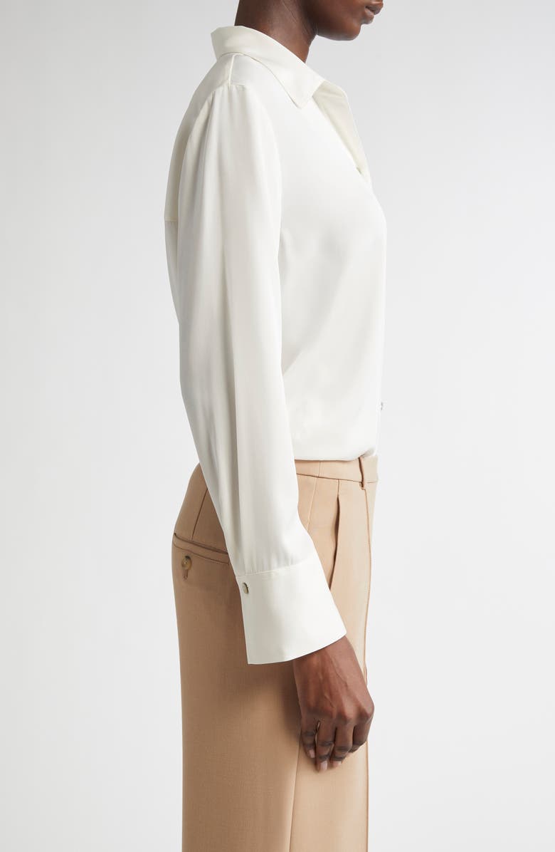 Stretch Silk Button-Up Shirt