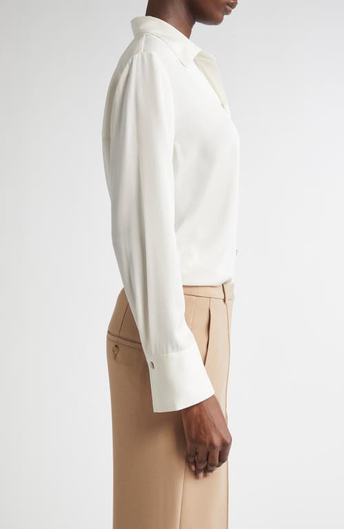 Vince Stretch Silk Button-up Shirt In White