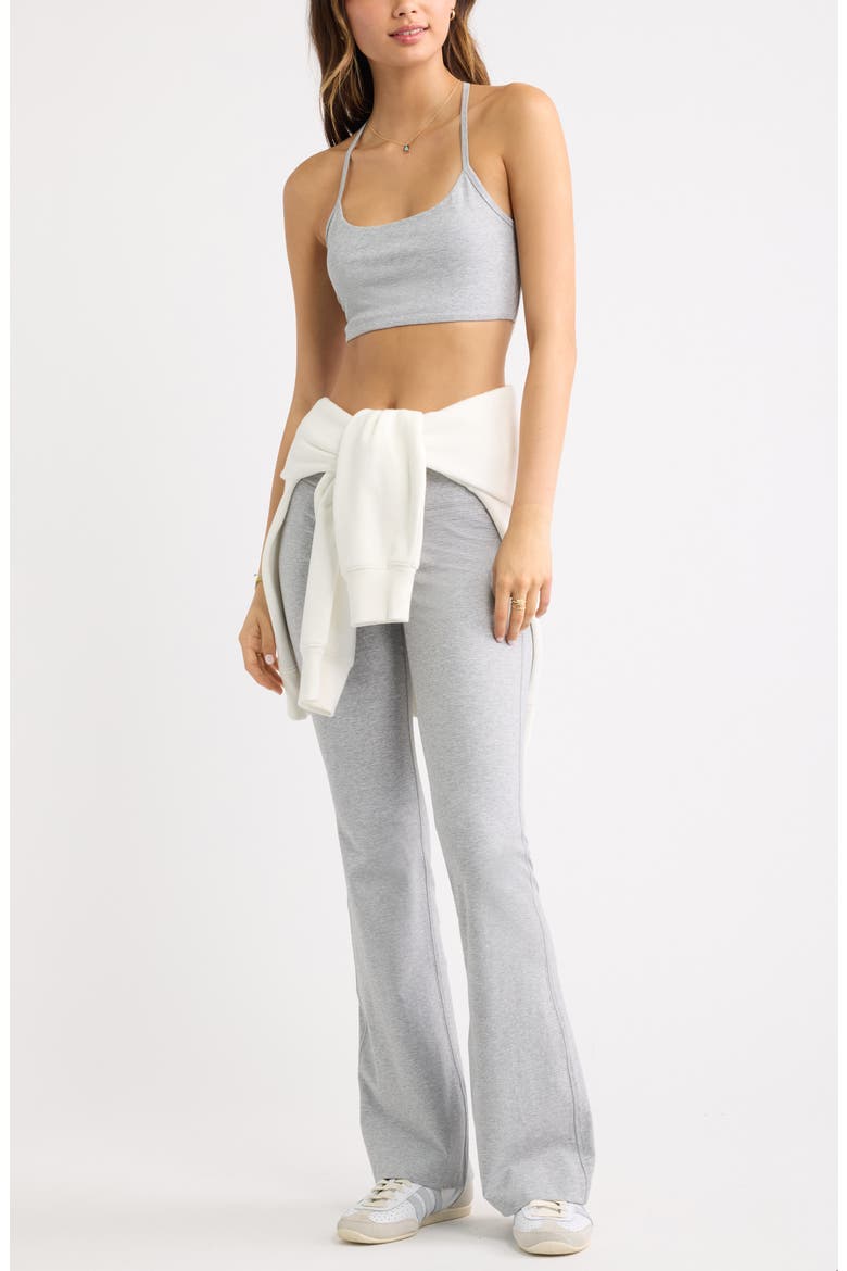 Low Rise Stretch Cotton Flare Leggings, Alternate, color, GREY SOFT HEATHER