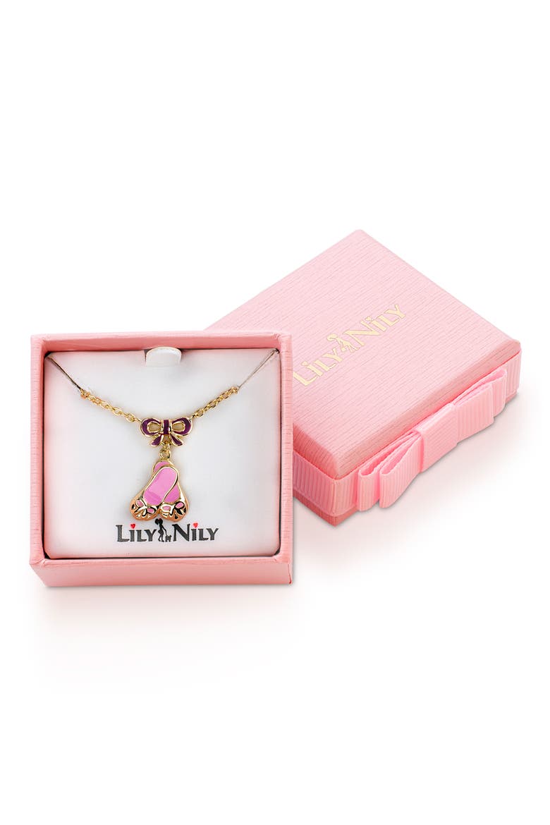 Ballet Shoes Pendant Necklace, Alternate, color, GOLD