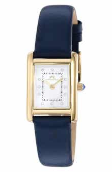PORSAMO BLEU Karolina Diamond Leather Strap Watch, 21.5mm x 30mm - 0.06 ctw