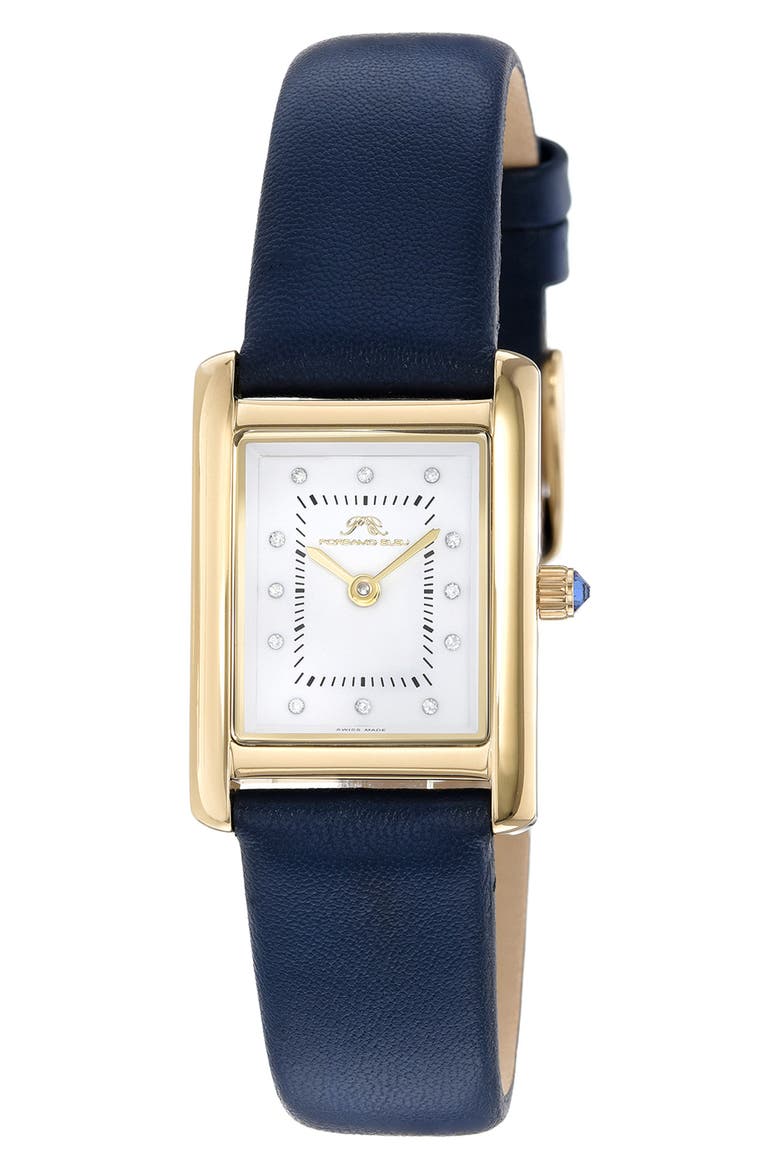 Karolina Diamond Leather Strap Watch, 21.5mm x 30mm - 0.06 ctw video