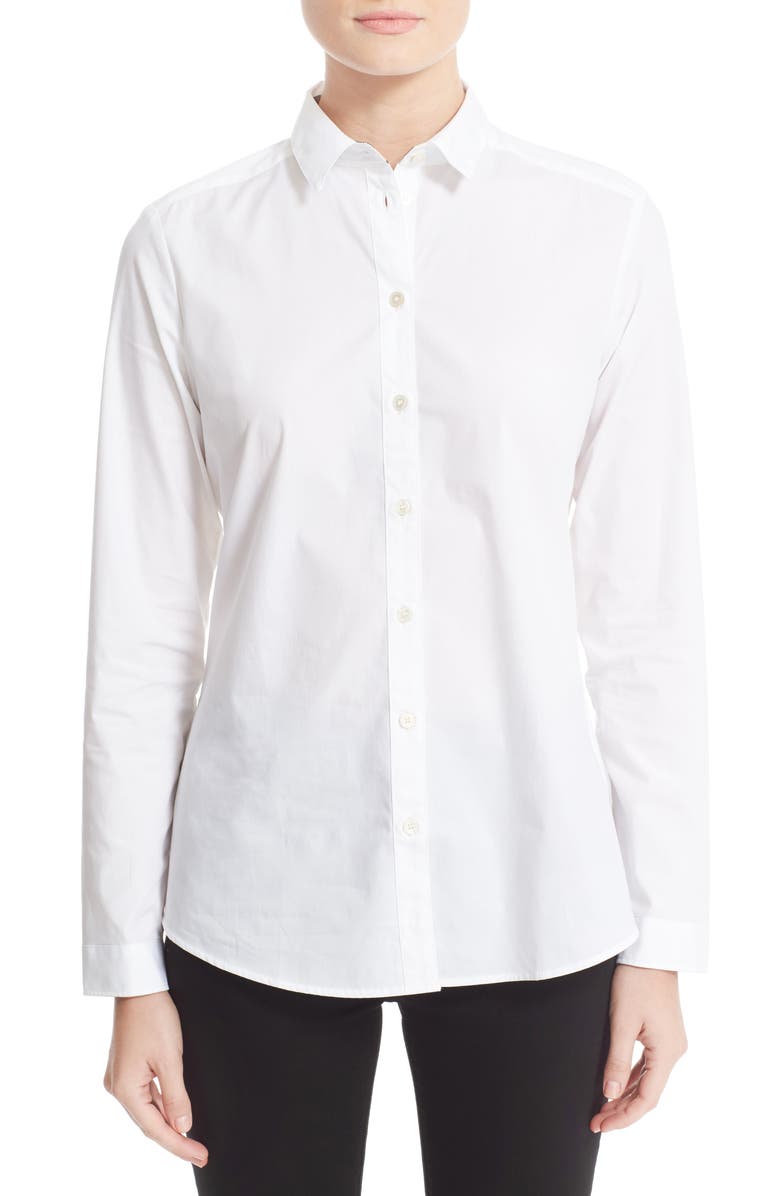Burberry Stretch Poplin Shirt, Main, color, 