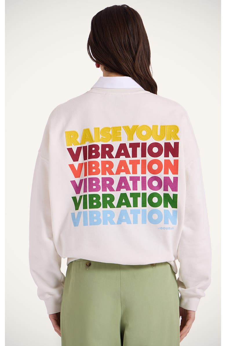 La DoubleJ House Sweatshirt, Alternate, color, Raise Your Vibration Off White