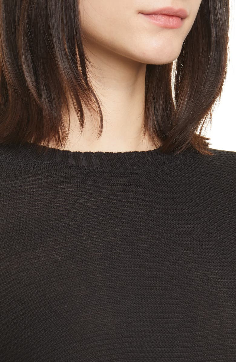 Eileen Fisher Horizontal Ribbed Crewneck Sweater, Alternate, color, 