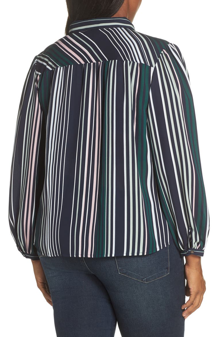 Pavillion Stripe Button Down Shirt, Alternate, color, CAVIAR