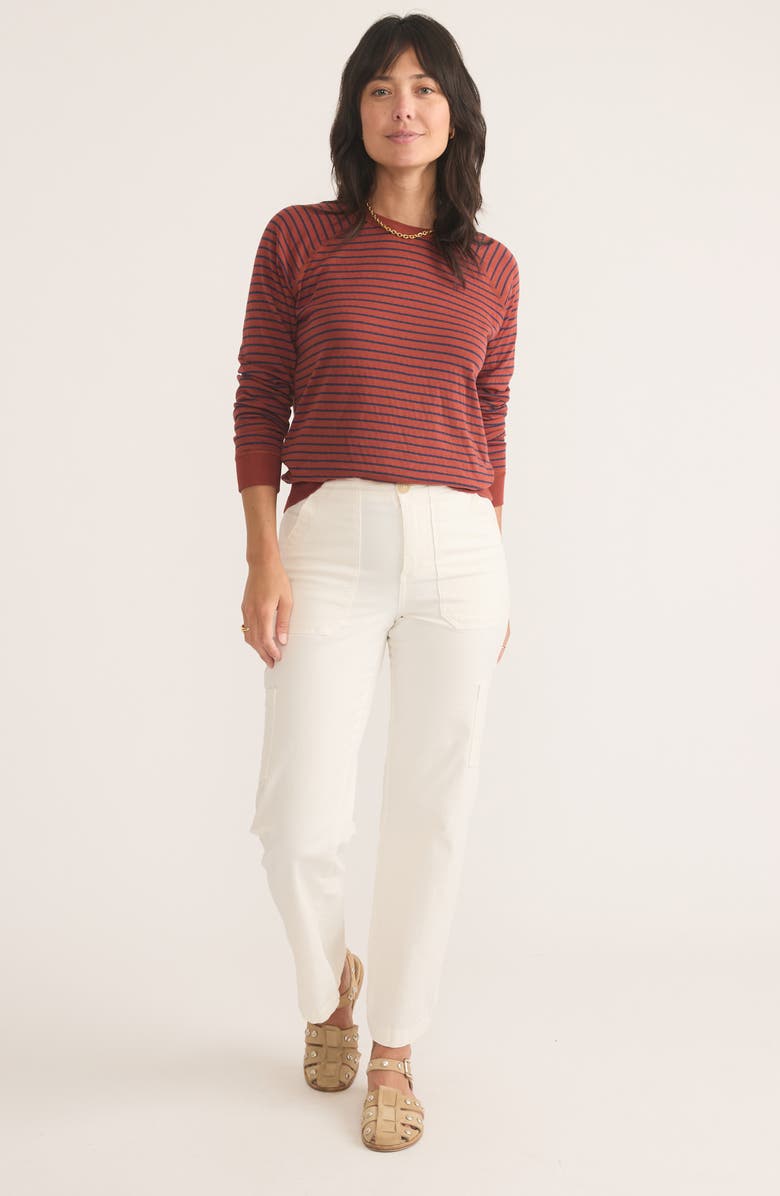 Marine Layer Stripe & Dot Reversible Raglan Pullover, Alternate, color, 