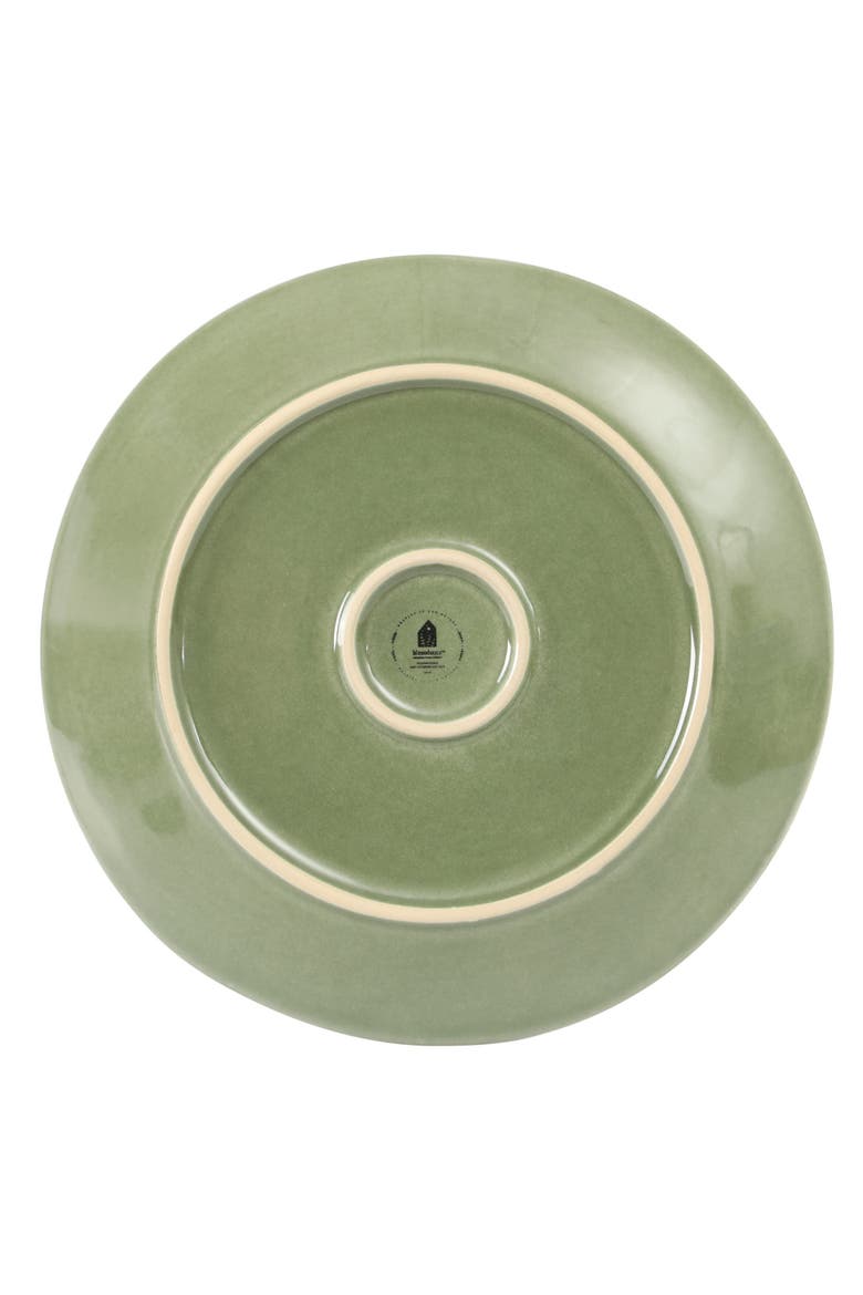 Montecito Breeze 16 Piece Double Plates and Bowls Stoneware Reactive Glaze Dinnerware Set, Alternate, color, Cyprus Green