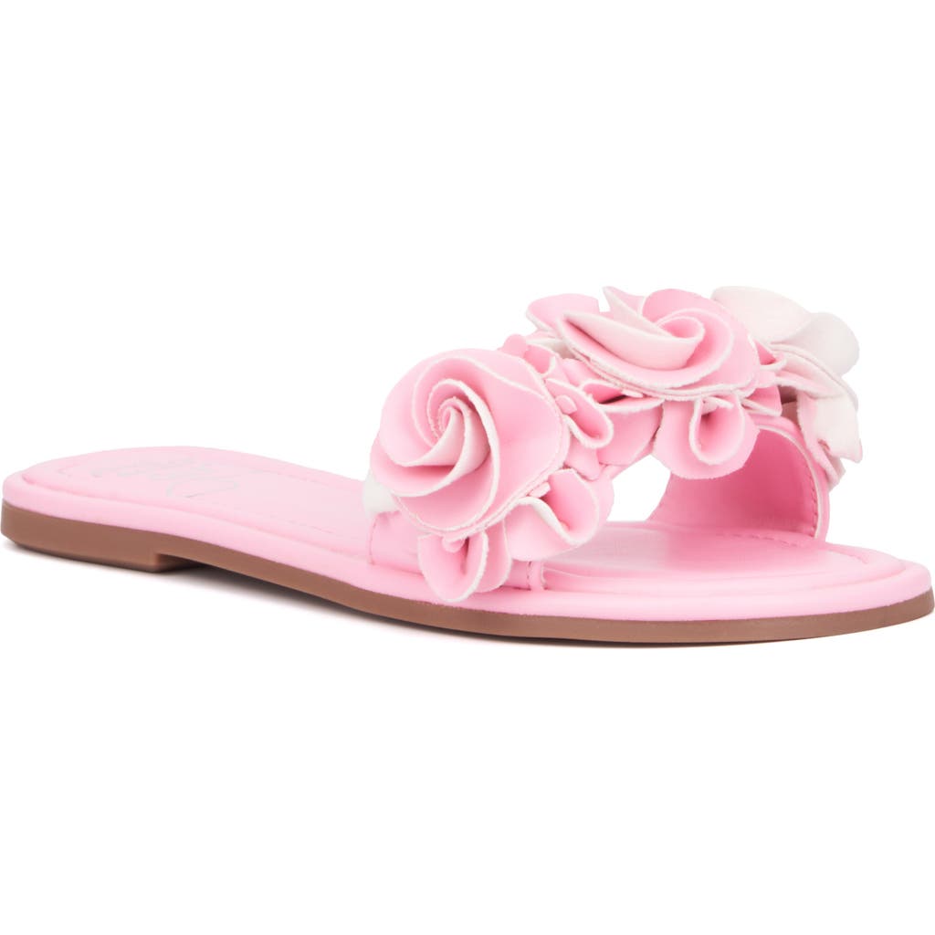 Olivia Miller Kids' Flower Slide Sandal In Pink