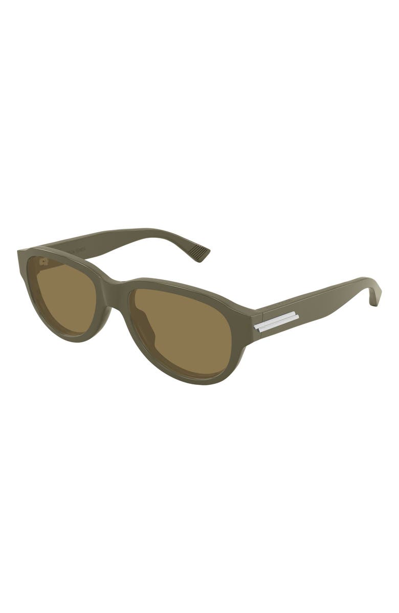 Bottega Veneta 55mm Round Sunglasses, Alternate, color, Grey