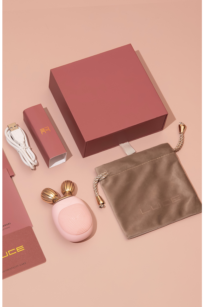 Dual-Sided Cleansing Face Brush, Massager & Roller - Travel-Friendly, Alternate, color, PINK