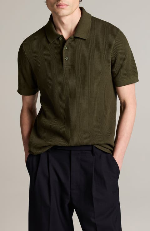 Textured Stretch Cotton Polo