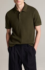 Vince Textured Stretch Cotton Polo