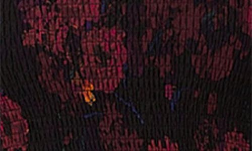 Bebe Floral Smocked Long Sleeve Chiffon Minidress In Multi