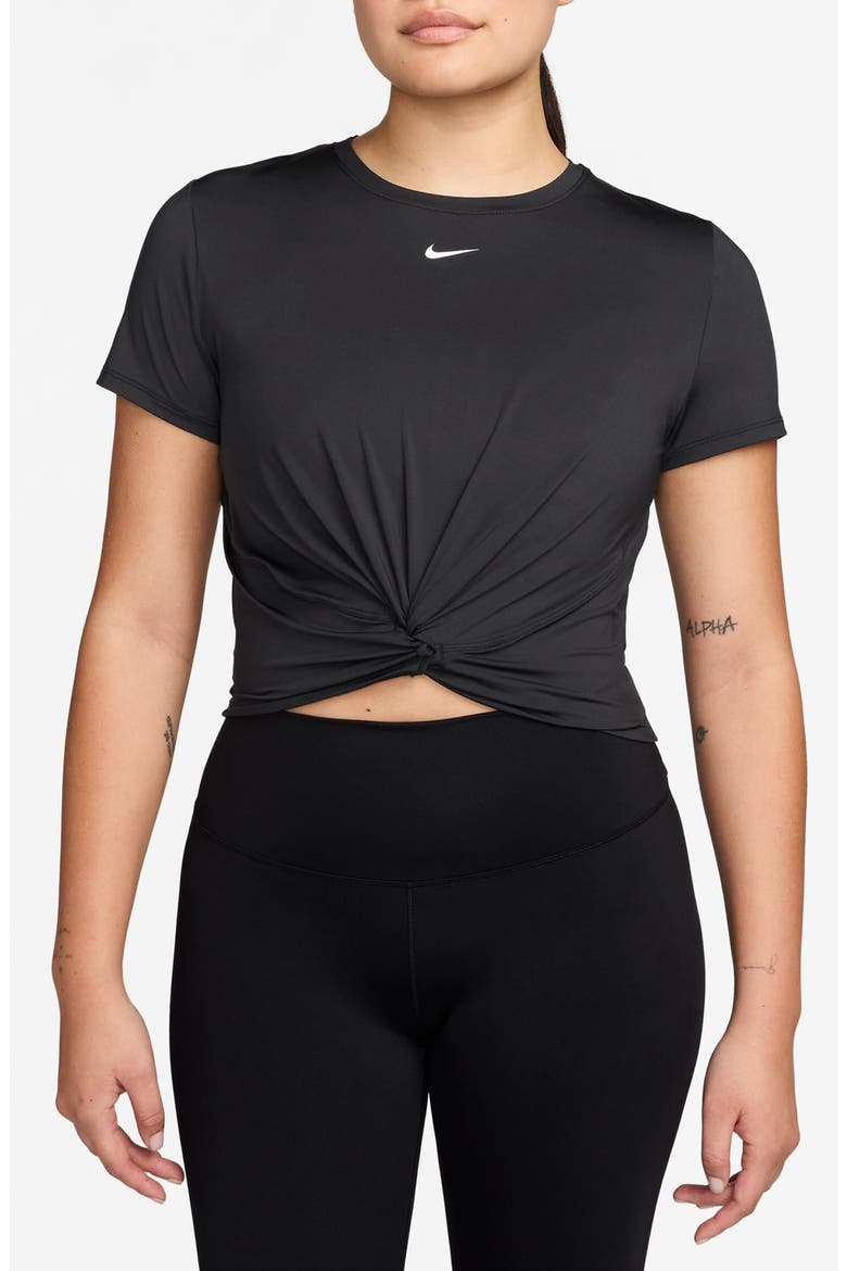One Classic Dri-FIT Twist Front Top, Main, color, 013 BLACK/WHITE