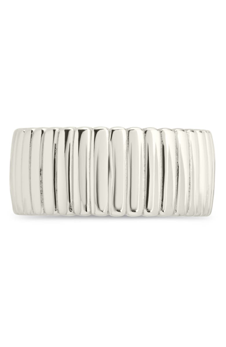 Sterling Forever Robyn Ribbed Band Ring, Alternate, color, Silver