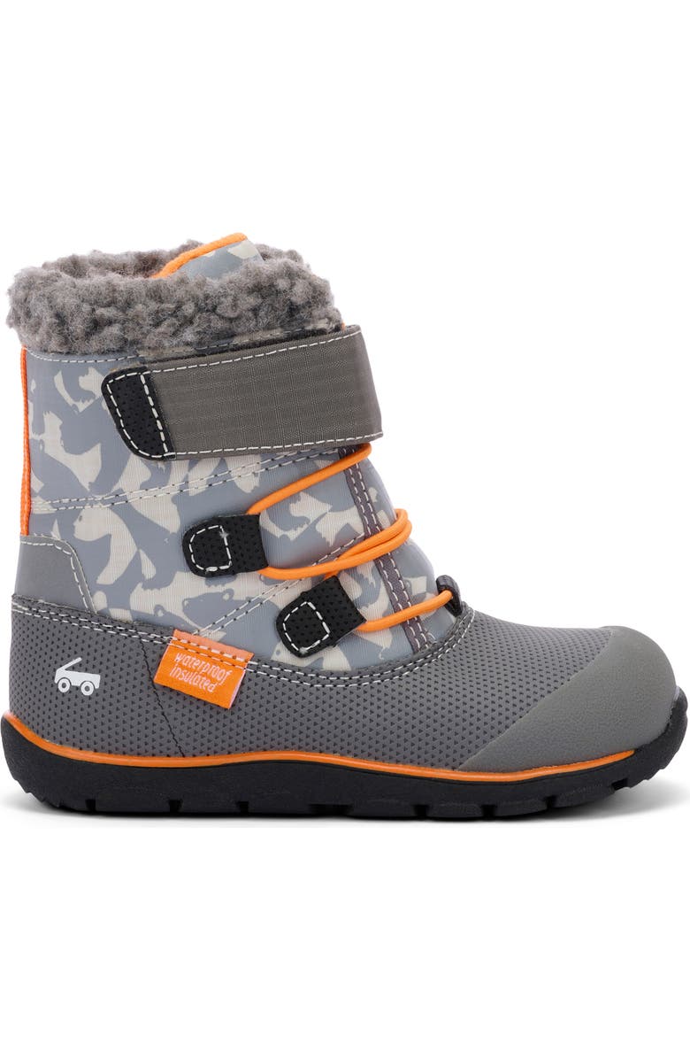 See Kai Run Kids' Gilman Waterproof Snow Boot, Alternate, color, Gray/ Orange