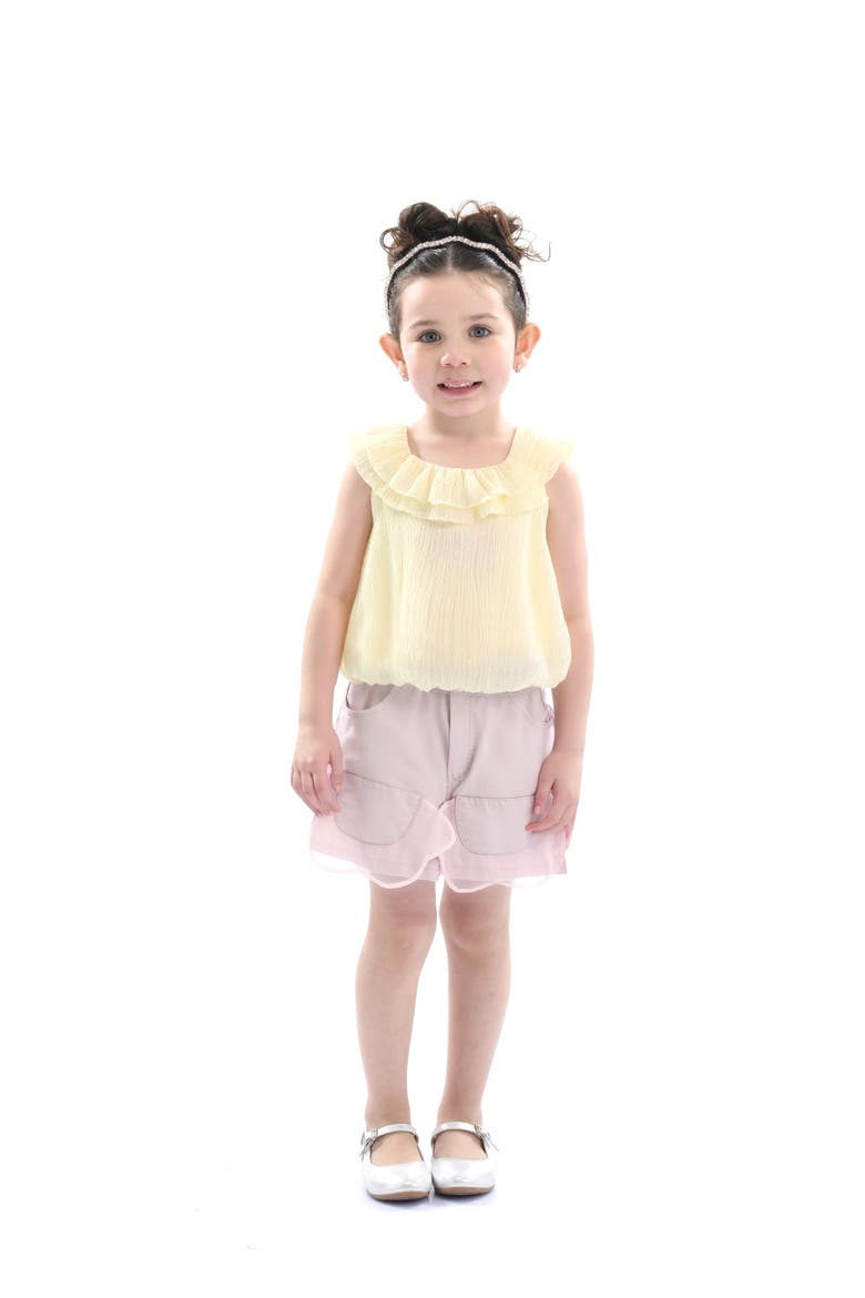 Yellow Mauve Ruffle Outfit Set, Main, color, Yellow