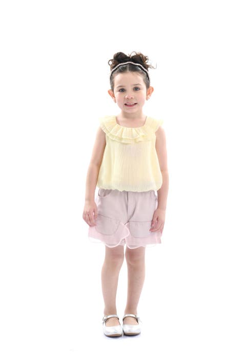 Yellow Mauve Ruffle Outfit Set