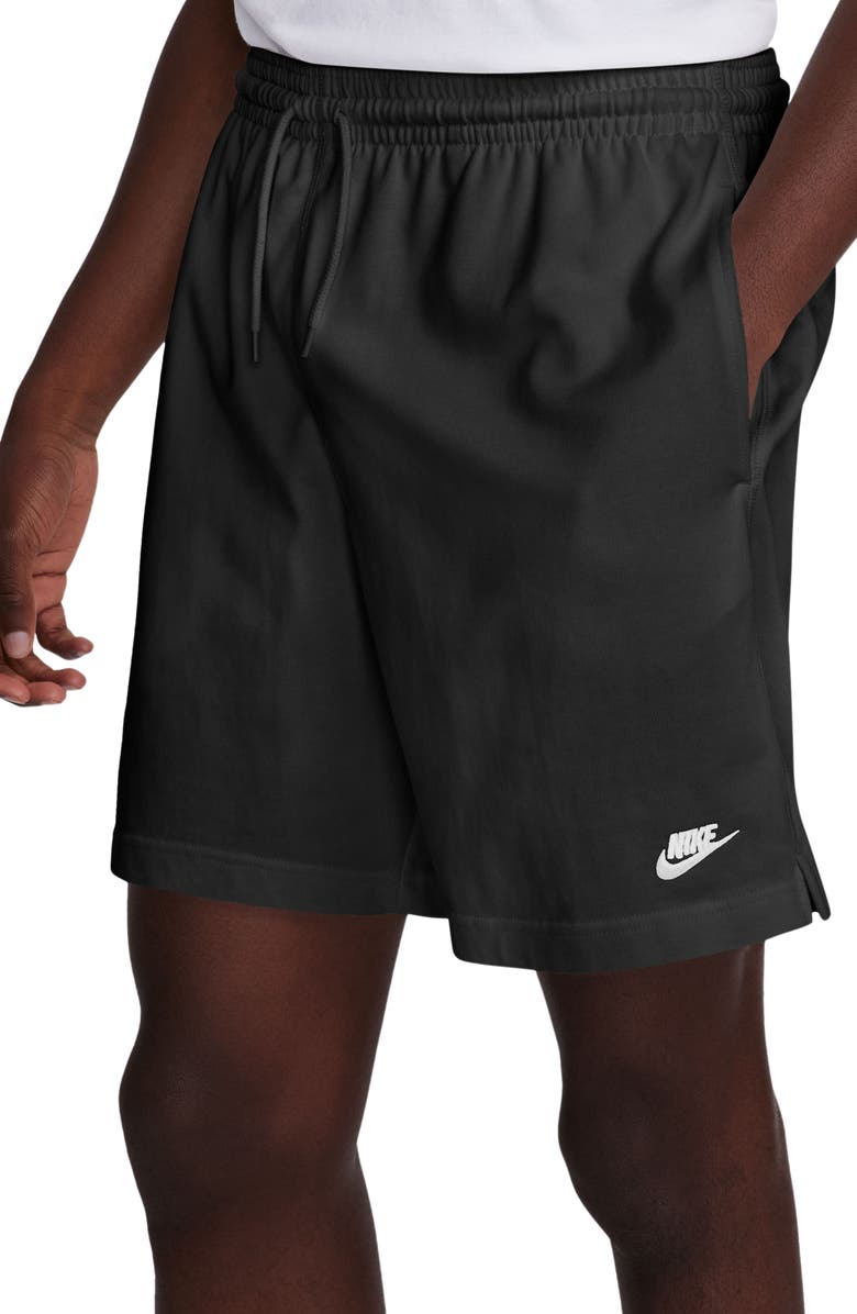 Nike Club Knit Shorts, Alternate, color, Black/ White