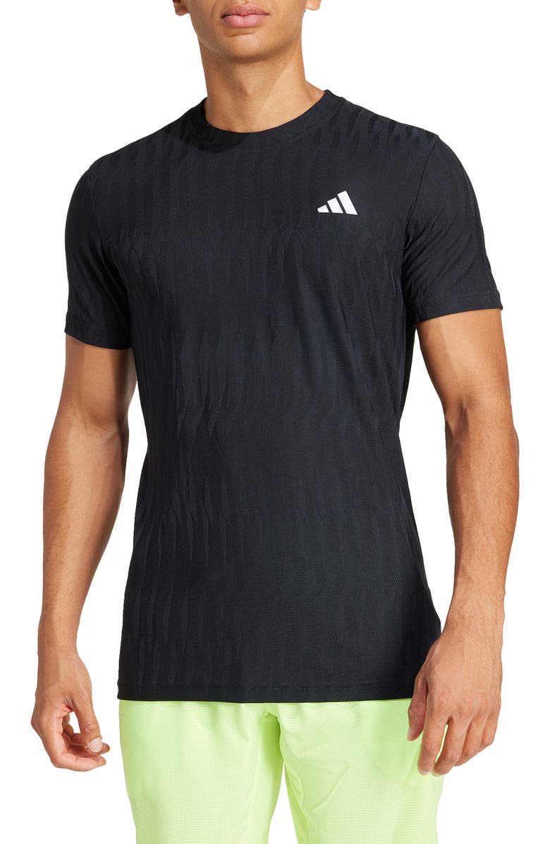 adidas FreeLife Tennis T-Shirt, Main, color, Black