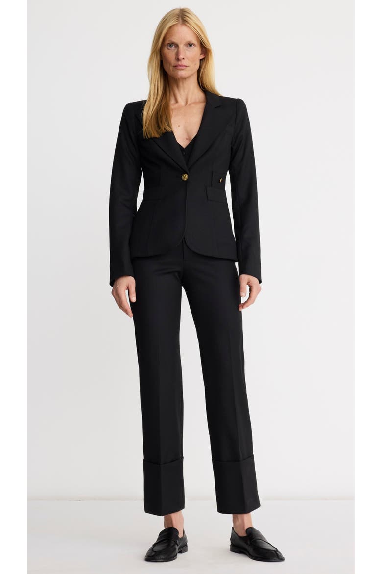 Full Back Duchess Blazer, Alternate, color, Deep Black