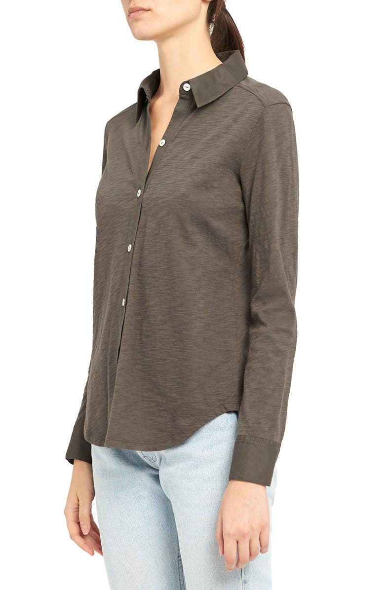 Theory Riduro C.Nebulous Organic Cotton Slub Long Sleeve Button-Up Shirt, Alternate, color, 