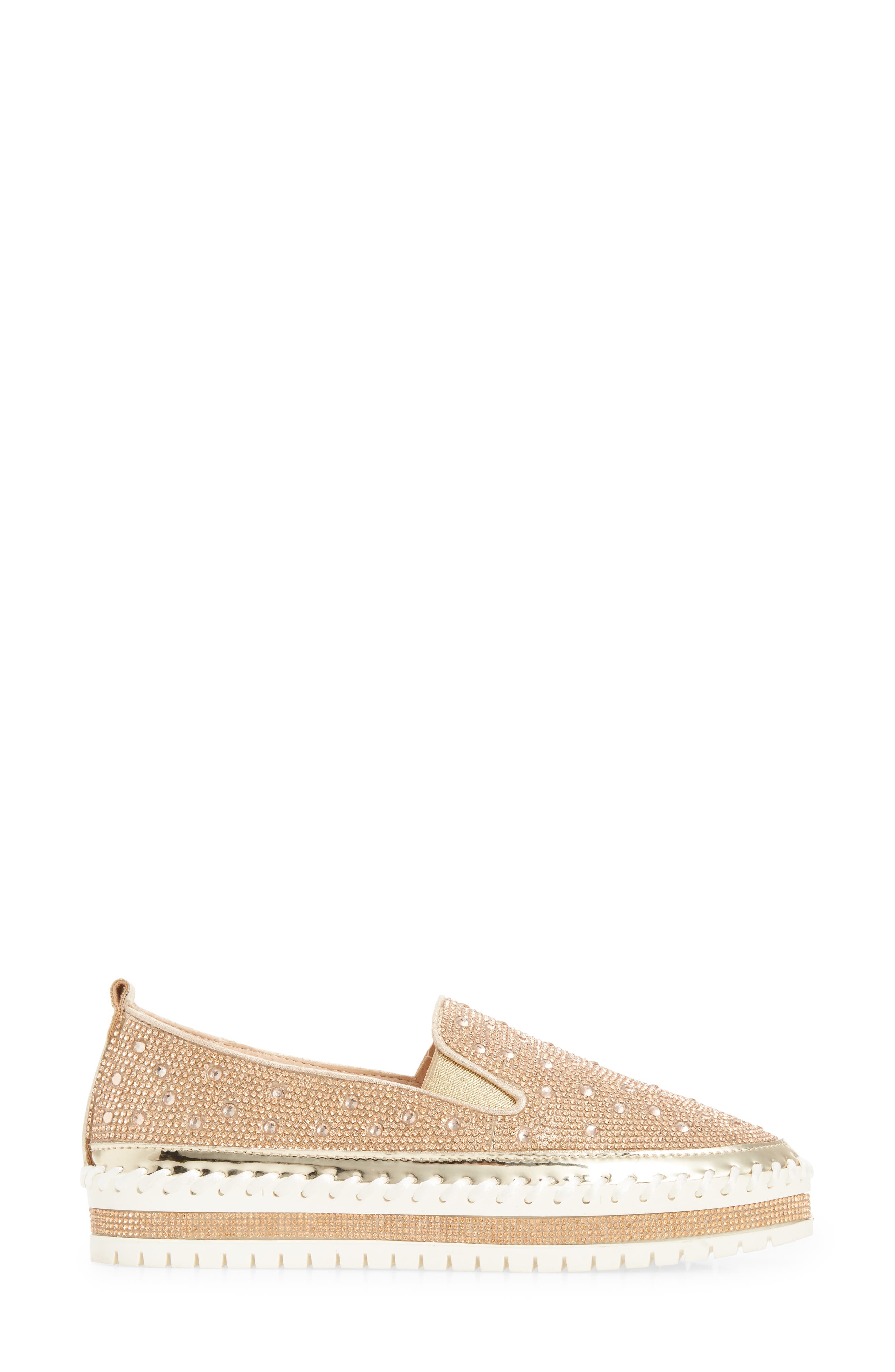 Rhinestone Sneaker, Alternate, color, ROSE GOLD