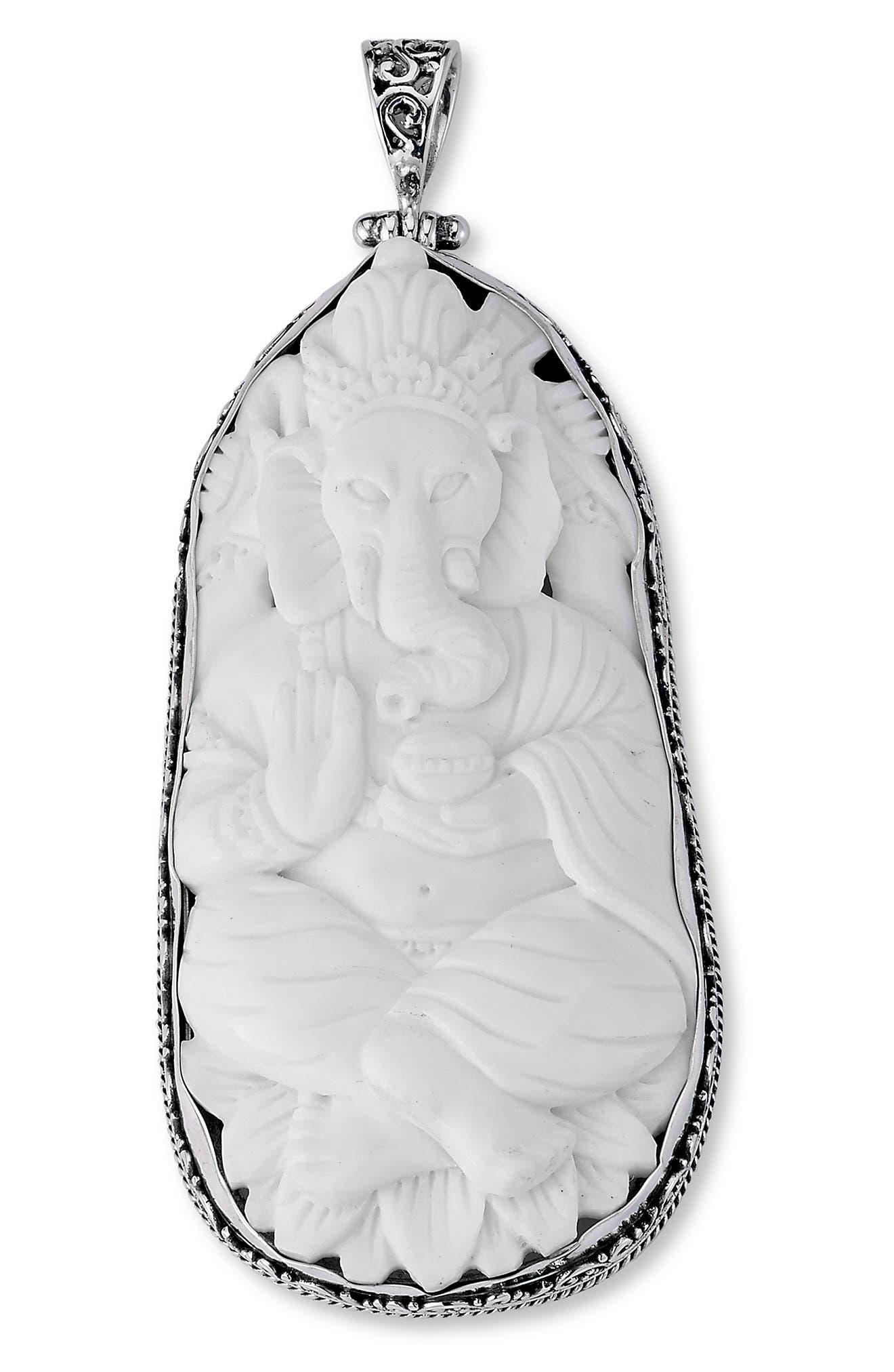 Carved Bone Elephant Pendant