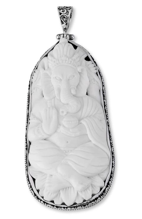 Carved Bone Elephant Pendant