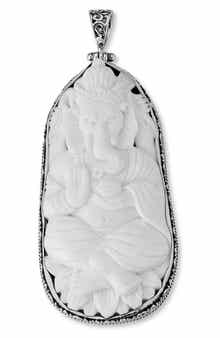 Carved Bone Elephant Pendant