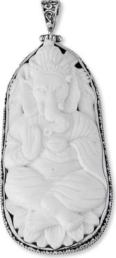 SAMUEL B. Carved Bone Elephant Pendant