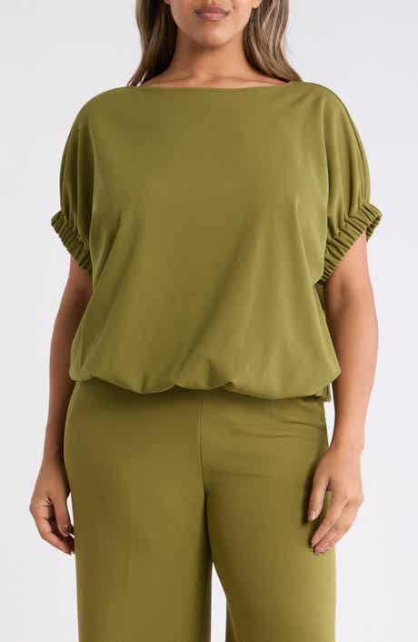 Elastic Cuff Dolman Sleeve T-Shirt