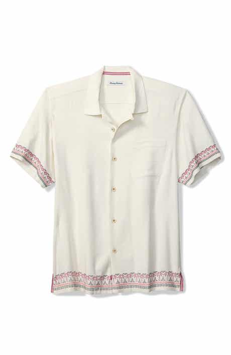 Tommy Bahama Greco Palms Jacquard Short Sleeve Silk Button-Up Shirt