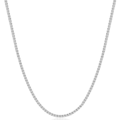 8Ct TW Diamond Tennis Necklace 4-Prong 14k Gold 16" Lab Grown