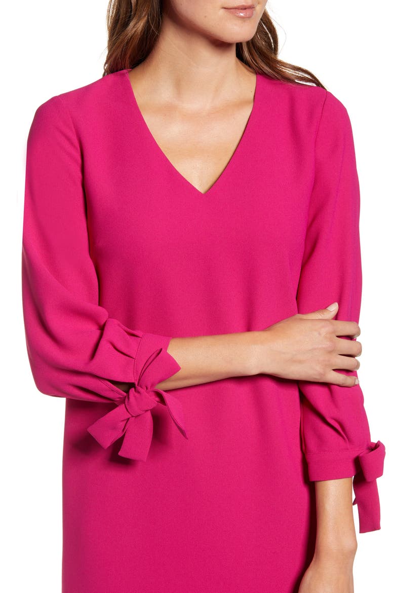 Tie Sleeve A-Line Dress, Alternate, color, PLUMERIA