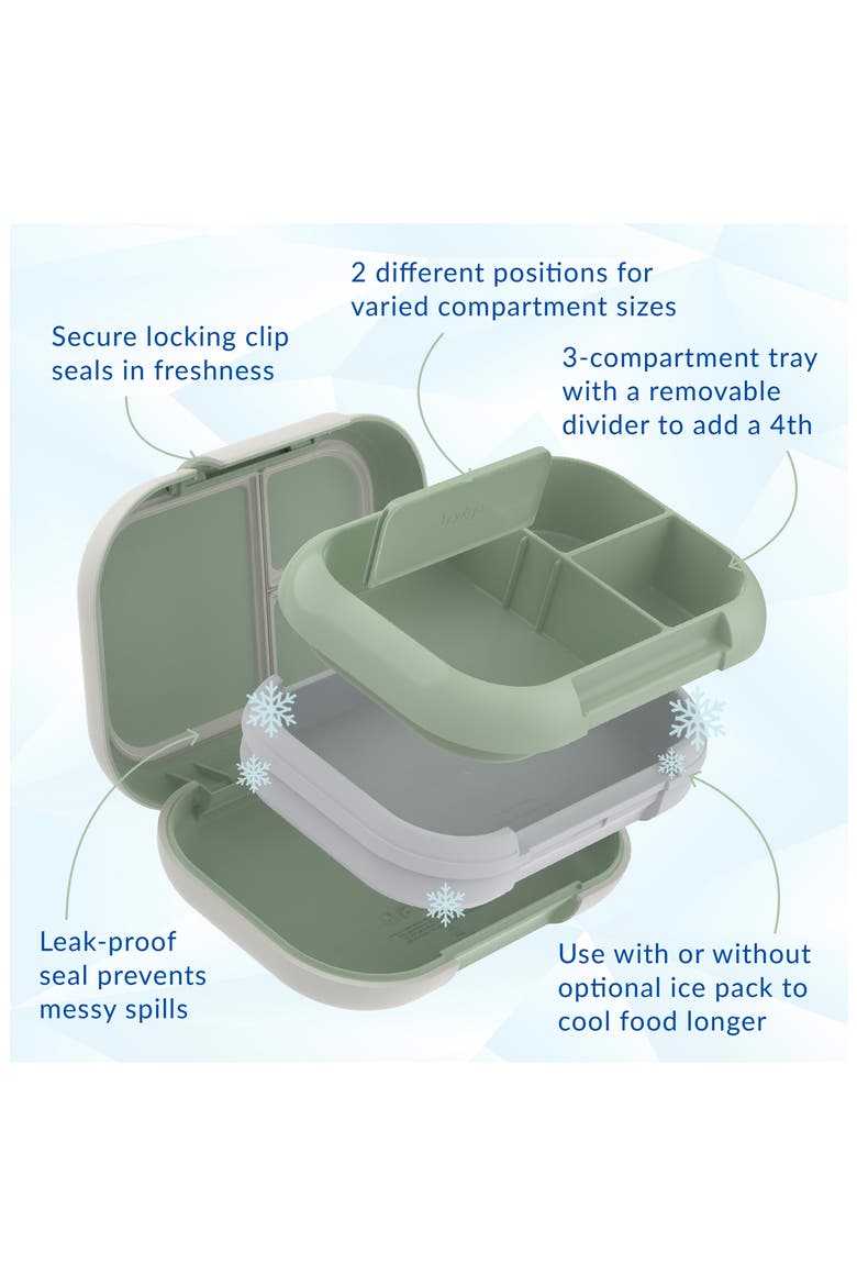 Chill Leak-Proof Lunch Box, Alternate, color, CLAY GREEN/ GRAY