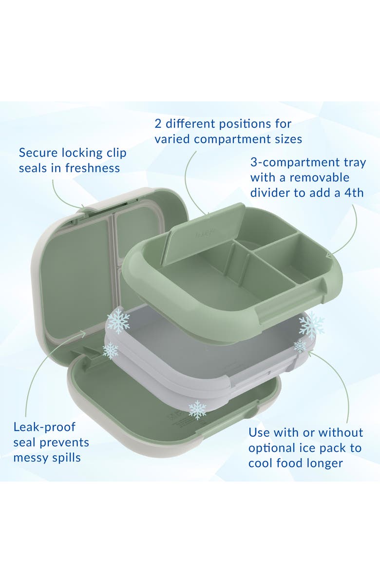 BENTGO Chill Leak-Proof Lunch Box, Alternate, color, Clay Green/ Gray
