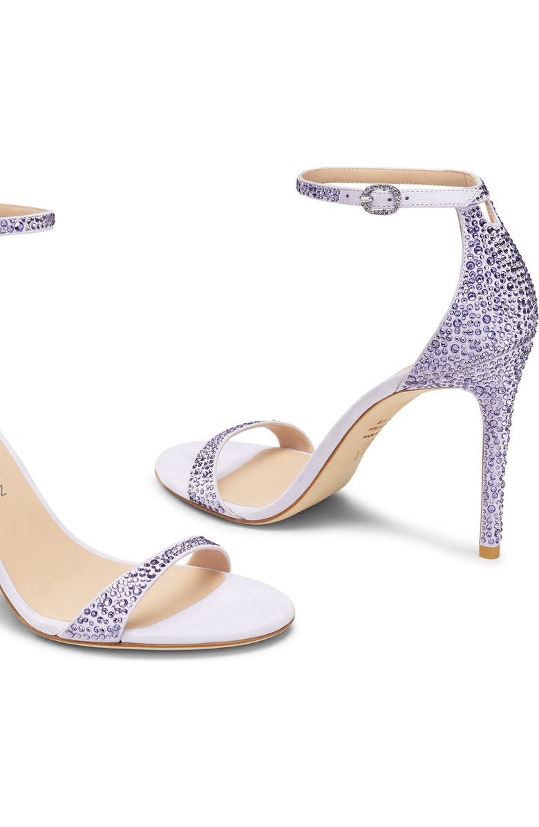Stuart Weitzman Nudist Shine 100 Sandal, Alternate, color, Tanzanite/ Aster
