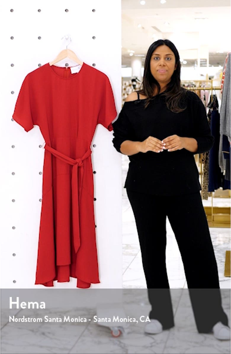 Dolman Sleeve Crepe Midi Dress, sales video thumbnail