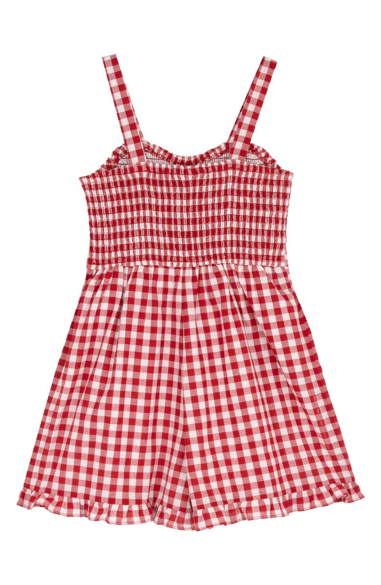 Rare Editions Kids' Gingham Romper, Alternate, color, Red